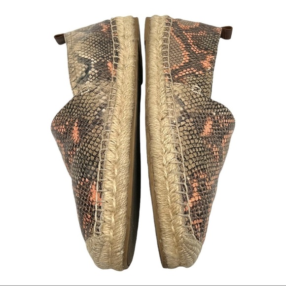 Sam Edelman Khloe Snake Print Leather Espadrille Slip On Flats - Picture 7 of 12